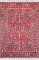 Damla Rug Turkish Ethnic Red Kilim Rug-Fame Rugs-2'x3'ft 60x90cm-without fringe-fame