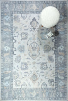 Delphine Gray, Beige & Ivory Modern Oushak Rug-famerugs-2&#39;x3&#39; ft 60x90cm-fame