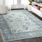 Delphine Gray, Beige & Ivory Modern Oushak Rug-famerugs-2&#39;x3&#39; ft 60x90cm-fame