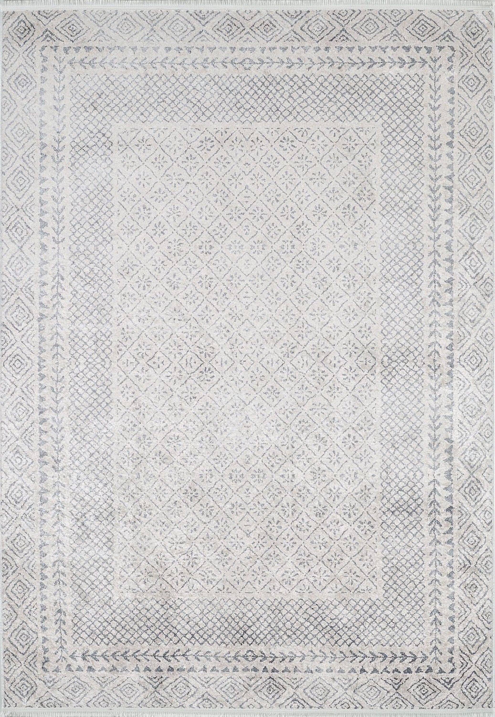 Diala Neutral Distressed Turkish White Gray Rug-Fame Rugs-2'x3'ft 60x90cm-fame