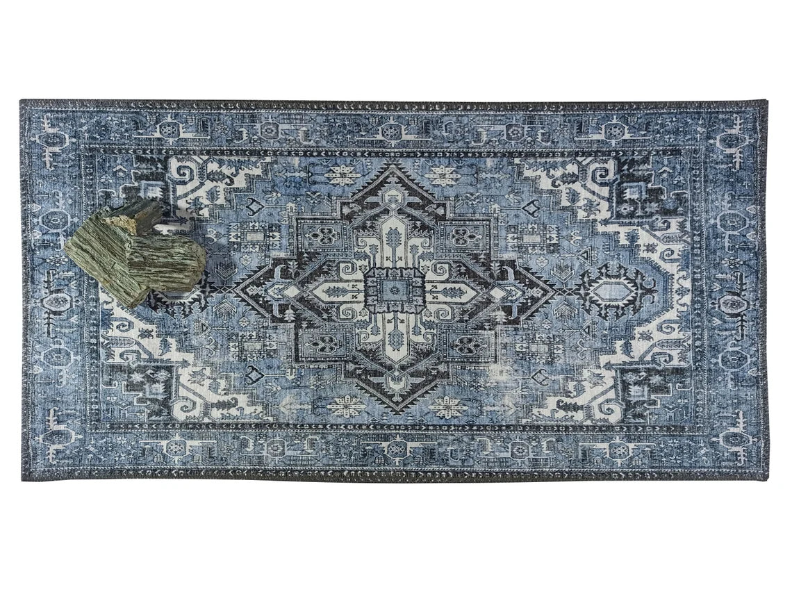 Diva Turkish Red Blue Gray Rug-Rugs-Fame Rugs-Burnt Brick-2'x3' ft 60x90 cm-fame