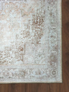 Doria Distressed Persian Heriz Muted Brown Beige Rug-famerugs-2&#39;x3&#39; ft 60x90cm-fame