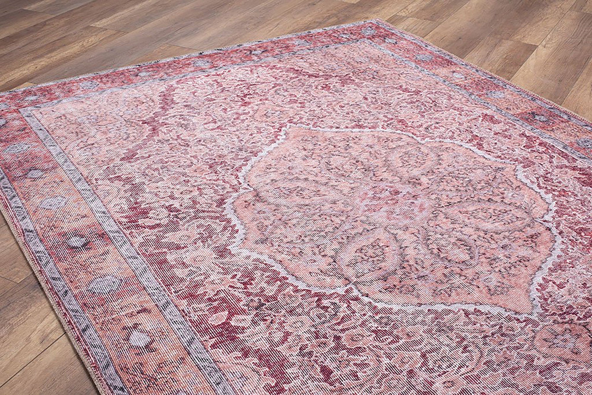 Ella Shabby Chic Oriental Pink Area Rug-Rugs-Fame Rugs-2'x3' ft 60x90 cm-fame