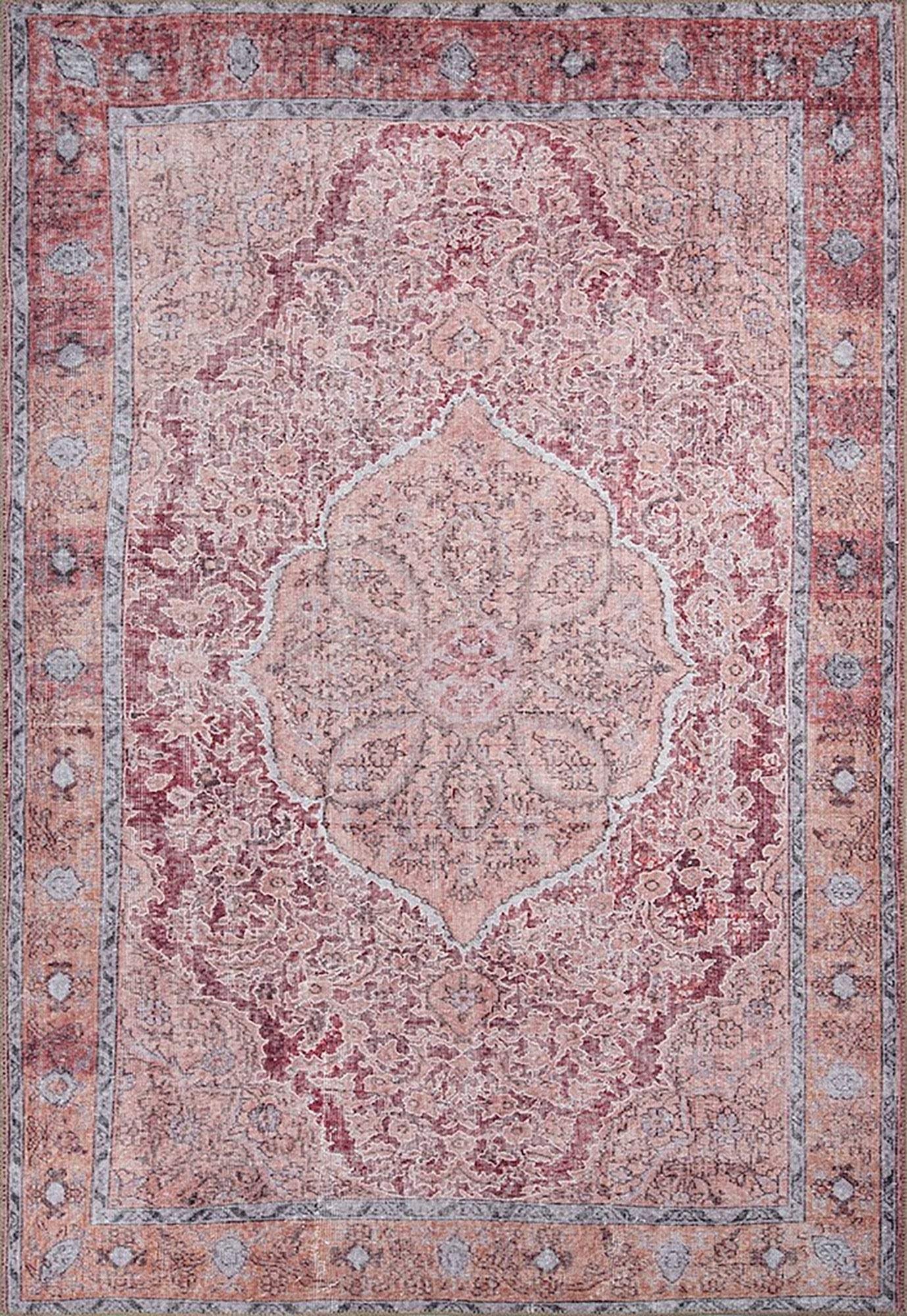 Ella Shabby Chic Oriental Pink Area Rug-Rugs-Fame Rugs-2'x3' ft 60x90 cm-fame