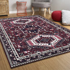 Elodie Red Burgundy Heriz Persian Rug-Area Rugs-famerugs-2'x3' ft 60x90 cm-fame