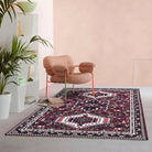 Elodie Red Burgundy Heriz Persian Rug-Area Rugs-famerugs-2'x3' ft 60x90 cm-fame