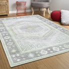 Eloise Faded Pastel Green Modern Oushak Rug-Area Rugs-famerugs-2'x3' ft 60x90cm-fame