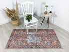 Esin Rug Persian Terracotta Red & Navy Blue Rug-Rugs-Fame Rugs-2'x3' ft 60x90 cm-fame