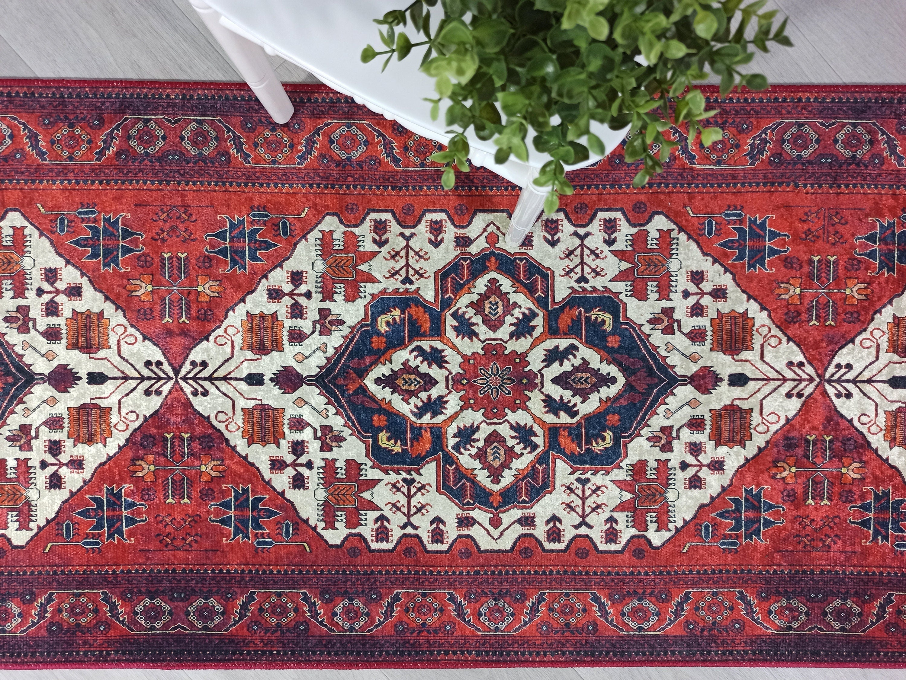 Eyma Rug Vintage Red Bokhara Rug-Rugs-Fame Rugs-2'x3'ft 60x90cm-fame