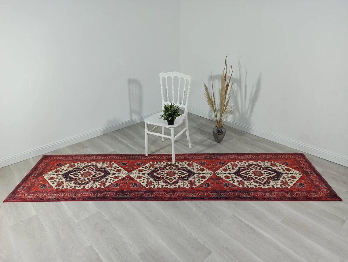 Eyma Rug Vintage Red Bokhara Rug-Rugs-Fame Rugs-2'x3'ft 60x90cm-fame