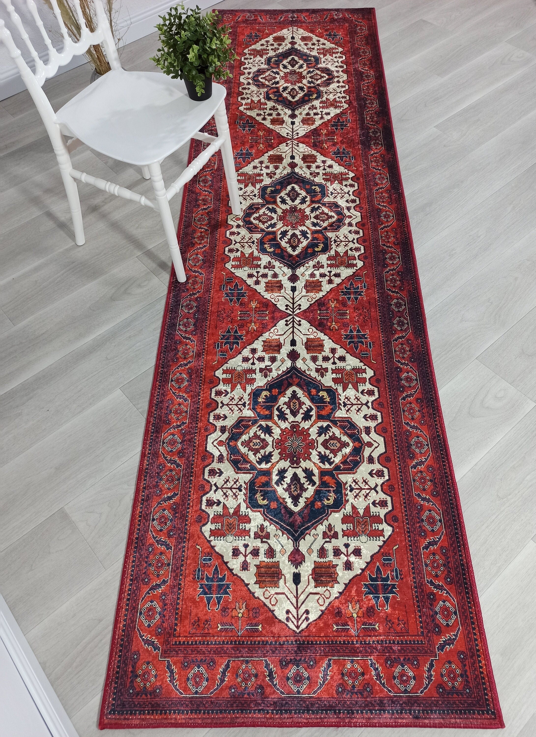 Eyma Rug Vintage Red Bokhara Rug-Rugs-Fame Rugs-2'x3'ft 60x90cm-fame