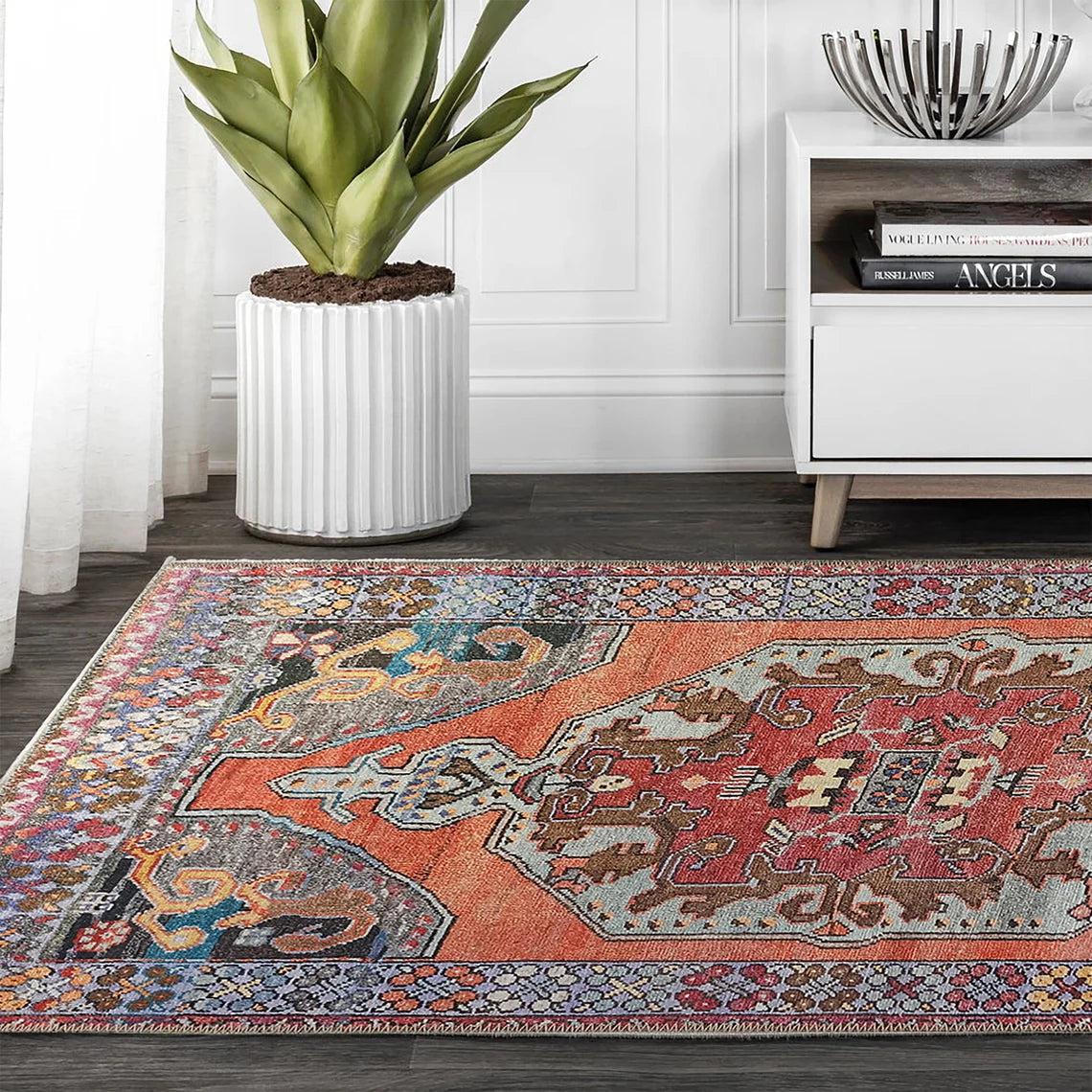 Farda Rug Turkish Blush Coral Pink Rug-Rugs-Fame Rugs-2'x3' ft 60x90 cm-fame