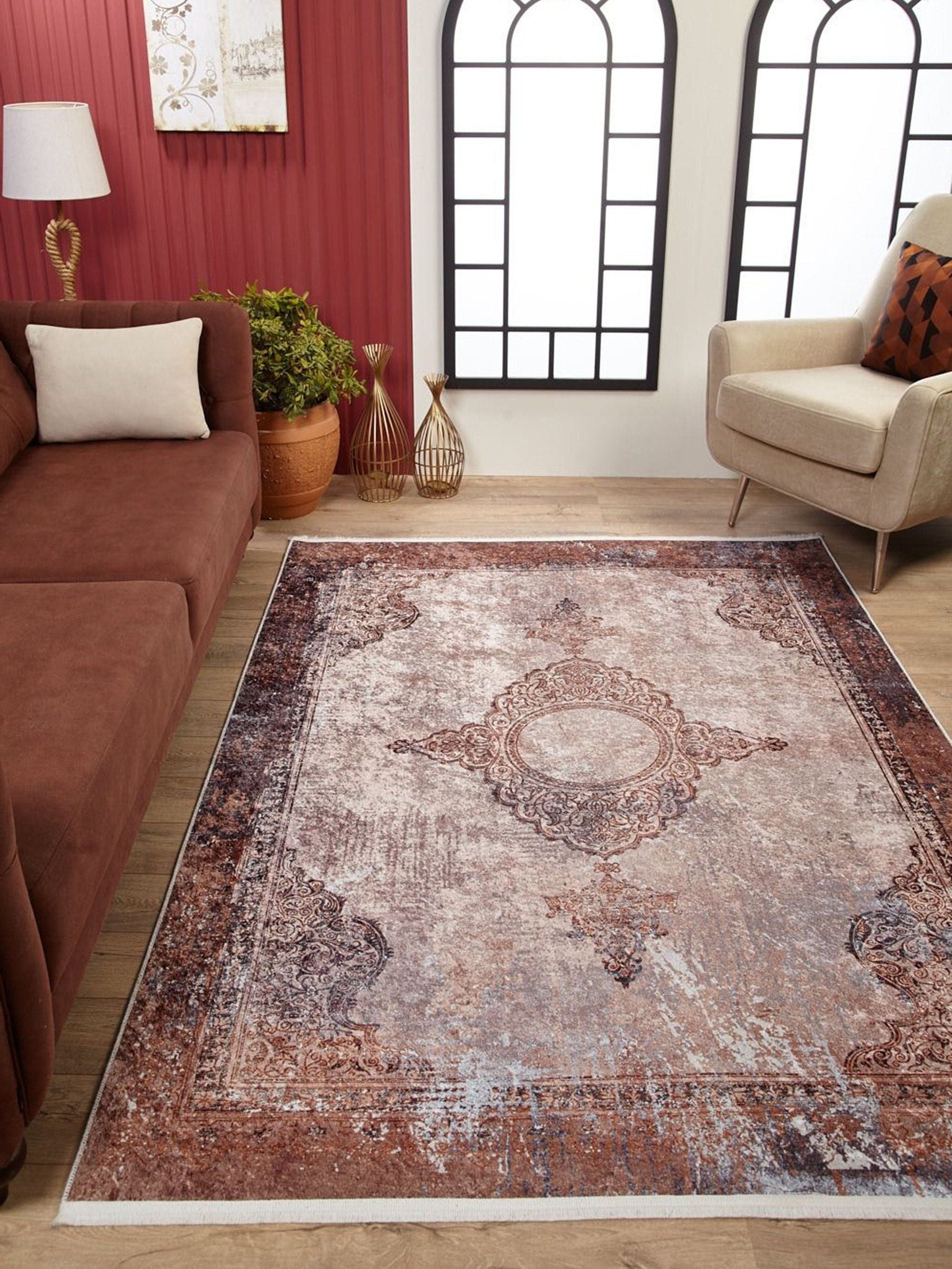 Fayla Turkish Light Muted Pink Ivory Beige Rug-Fame Rugs-2'x3'ft 60x90cm-Light Pink-fame