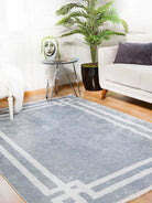 Geta Geometric Gray Rug-Fame Rugs-2'x3'ft 60x90cm-fame