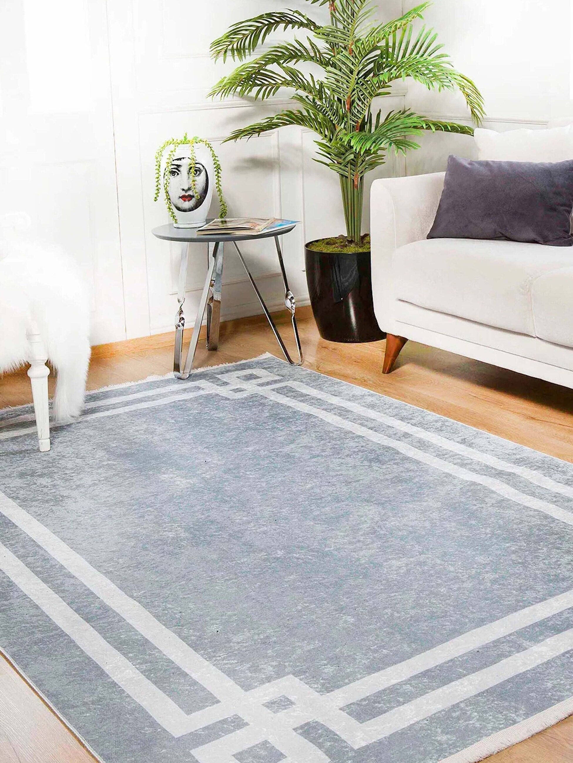 Geta Geometric Gray Rug-Fame Rugs-2'x3'ft 60x90cm-fame