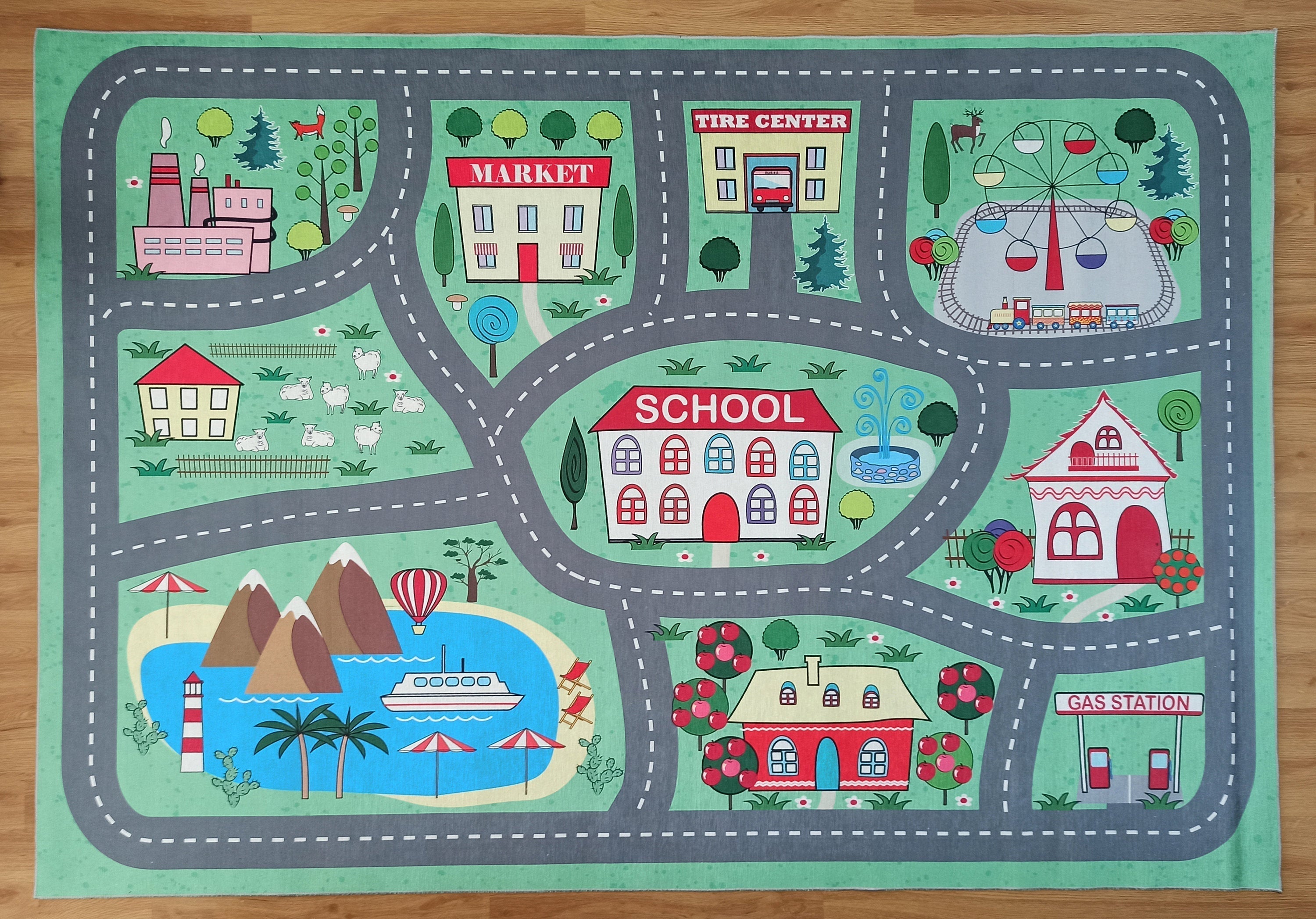 Green Road Rug Play Mat-Rugs-Fame Rugs-2'6"x4'9" 80x150cm-fame