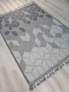 Gri Turkish Modern Kilim Gray Rug-Rugs-Fame Rugs-2'6"x4'9" 80x150cm-fame