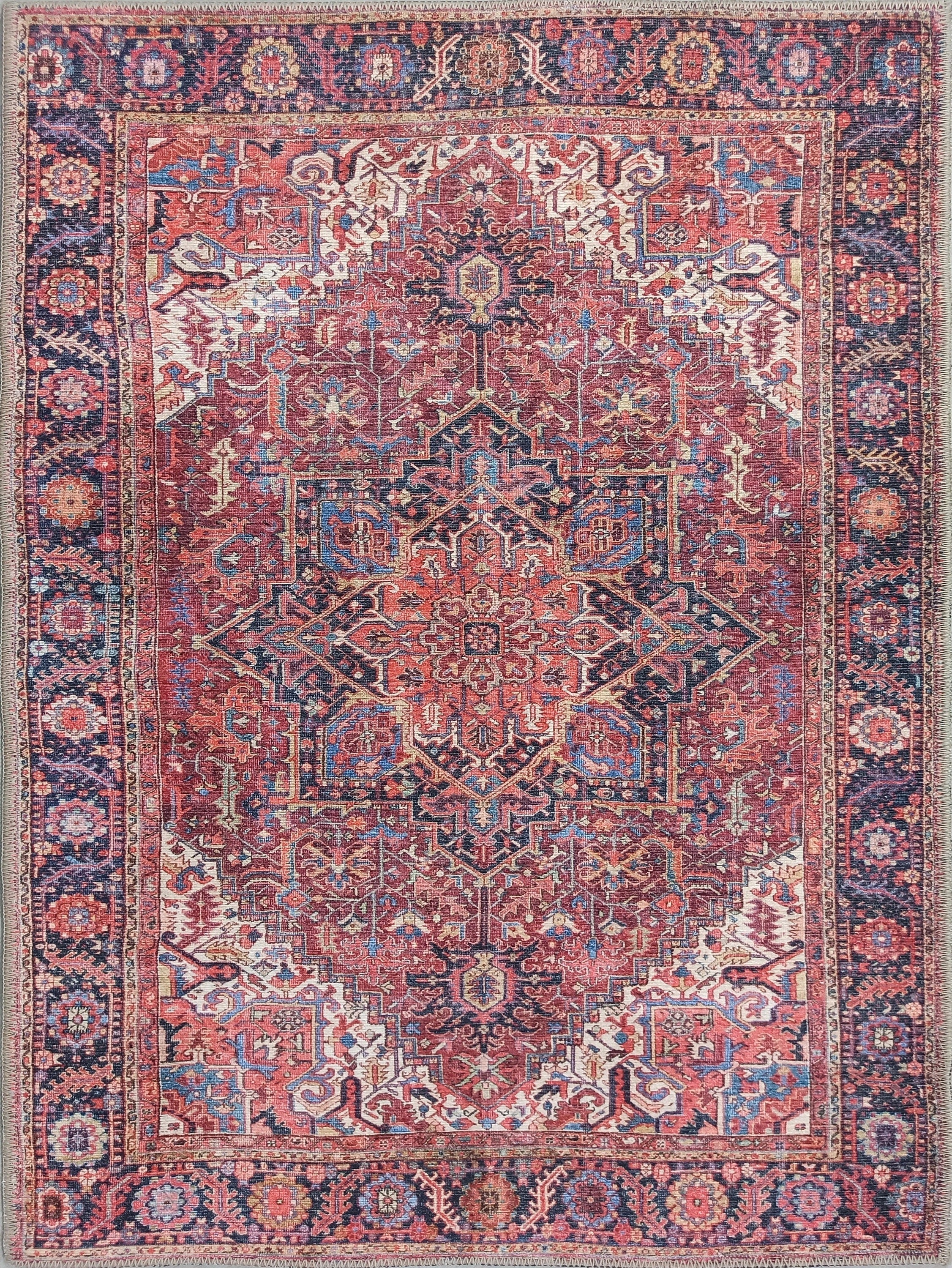 Hana Rug Persian Central Medallion Burgundy Claret Red Pink Rug-Rugs-Fame Rugs-2'x3' ft 60x90 cm-fame