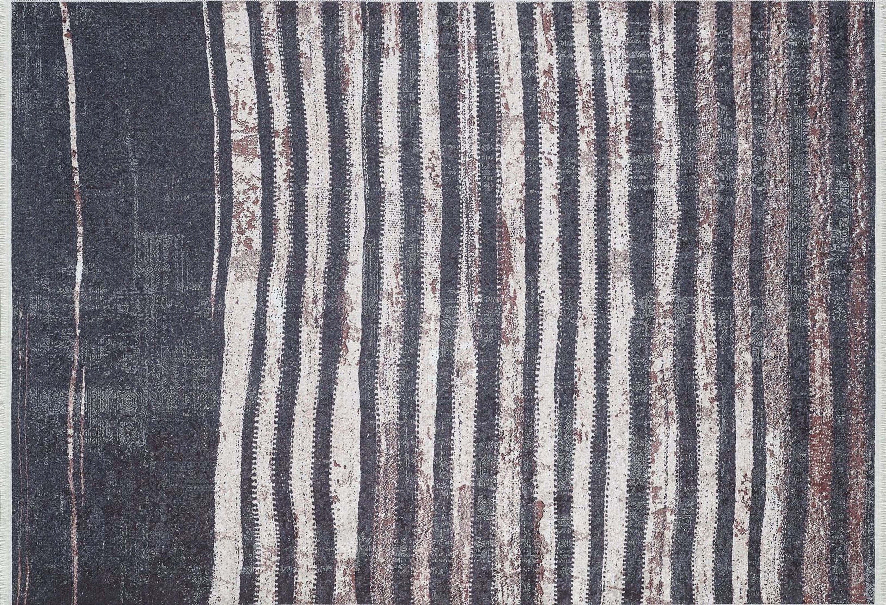 Hanan Turkish Distressed Faded Black Rug-Fame Rugs-2'x3'ft 60x90cm-fame