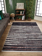 Hanan Turkish Distressed Faded Black Rug-Fame Rugs-2'x3'ft 60x90cm-fame