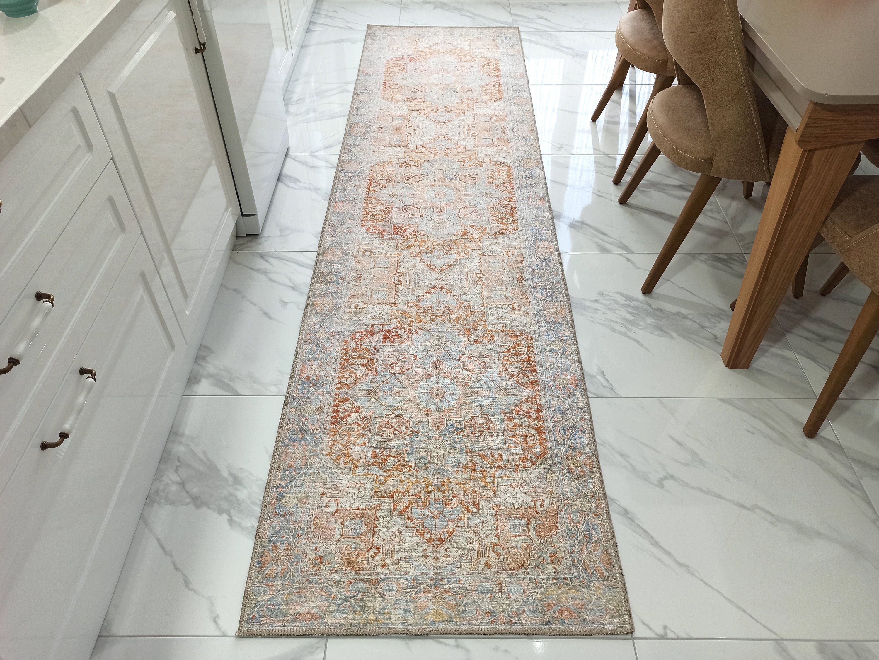 Hara Rug Faded Beige & Blue Oriental Rug-Rugs-Fame Rugs-2'x3' ft 60x90 cm-fame