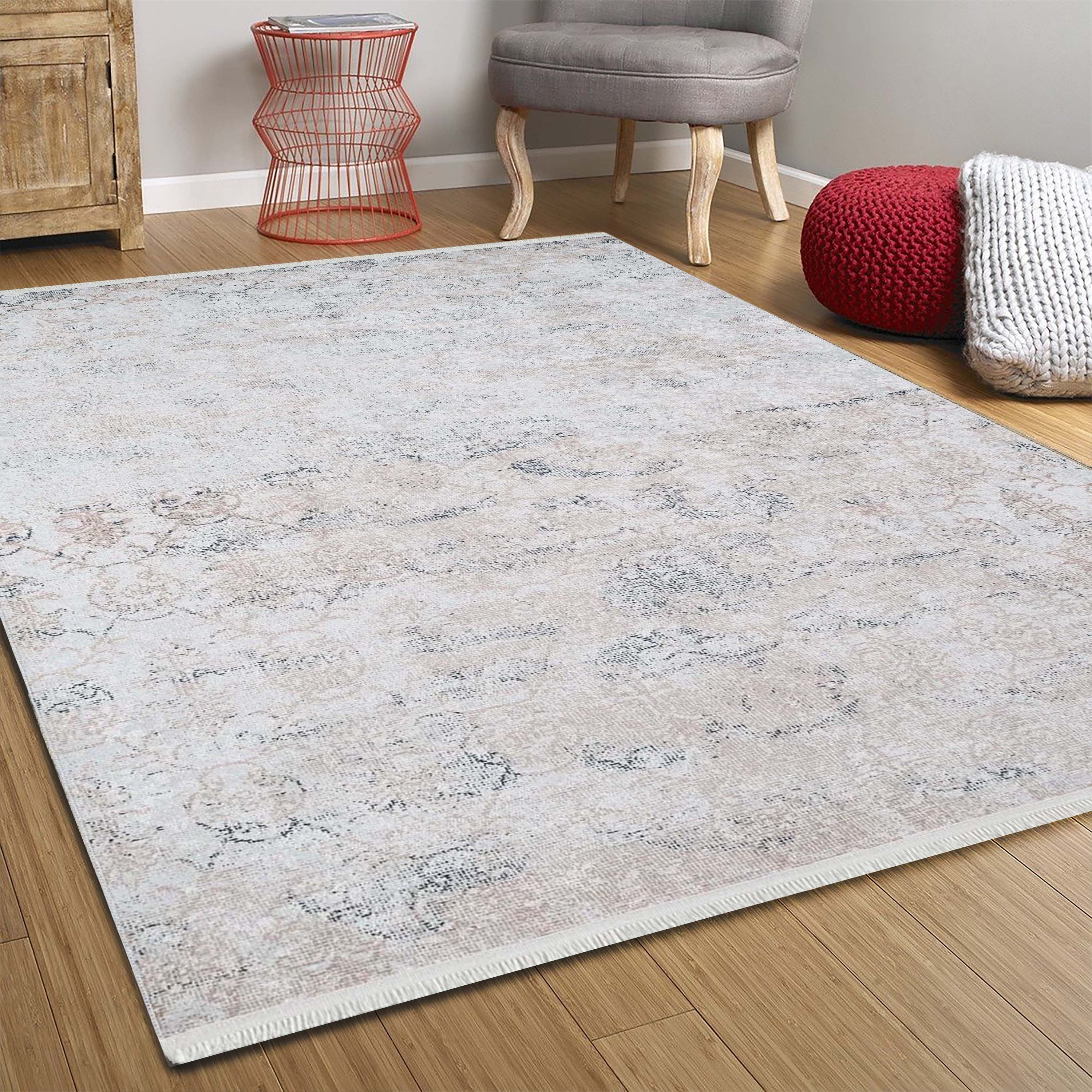 Hilay Turkish Modern Faded Beige Rug-Fame Rugs-2'x3'ft 60x90cm-fame