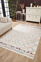 Hniya Moroccan trellis White Rug-Fame Rugs-2'x3'ft 60x90cm-fame