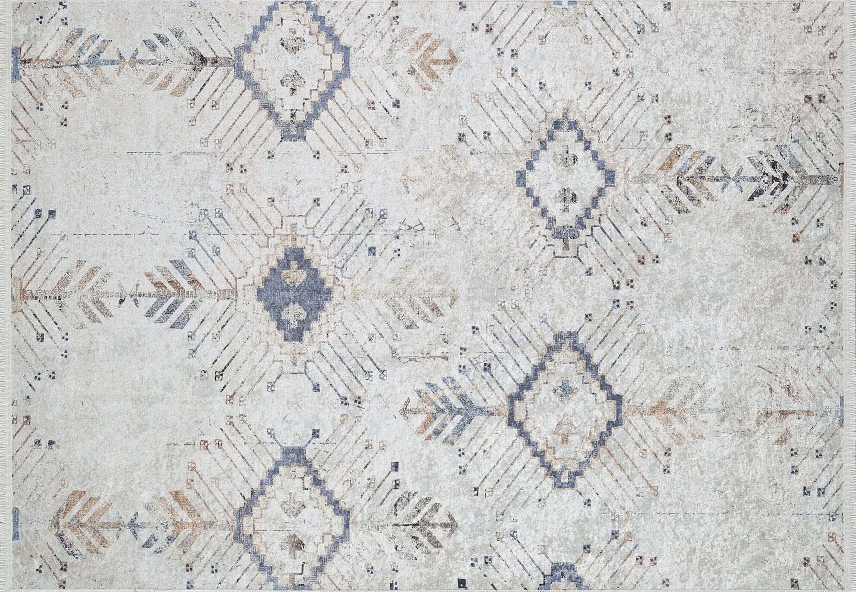 Hoyam Turkish Beige Kilim Flatweave Rug-Fame Rugs-2'x3'ft 60x90cm-Design 1-fame