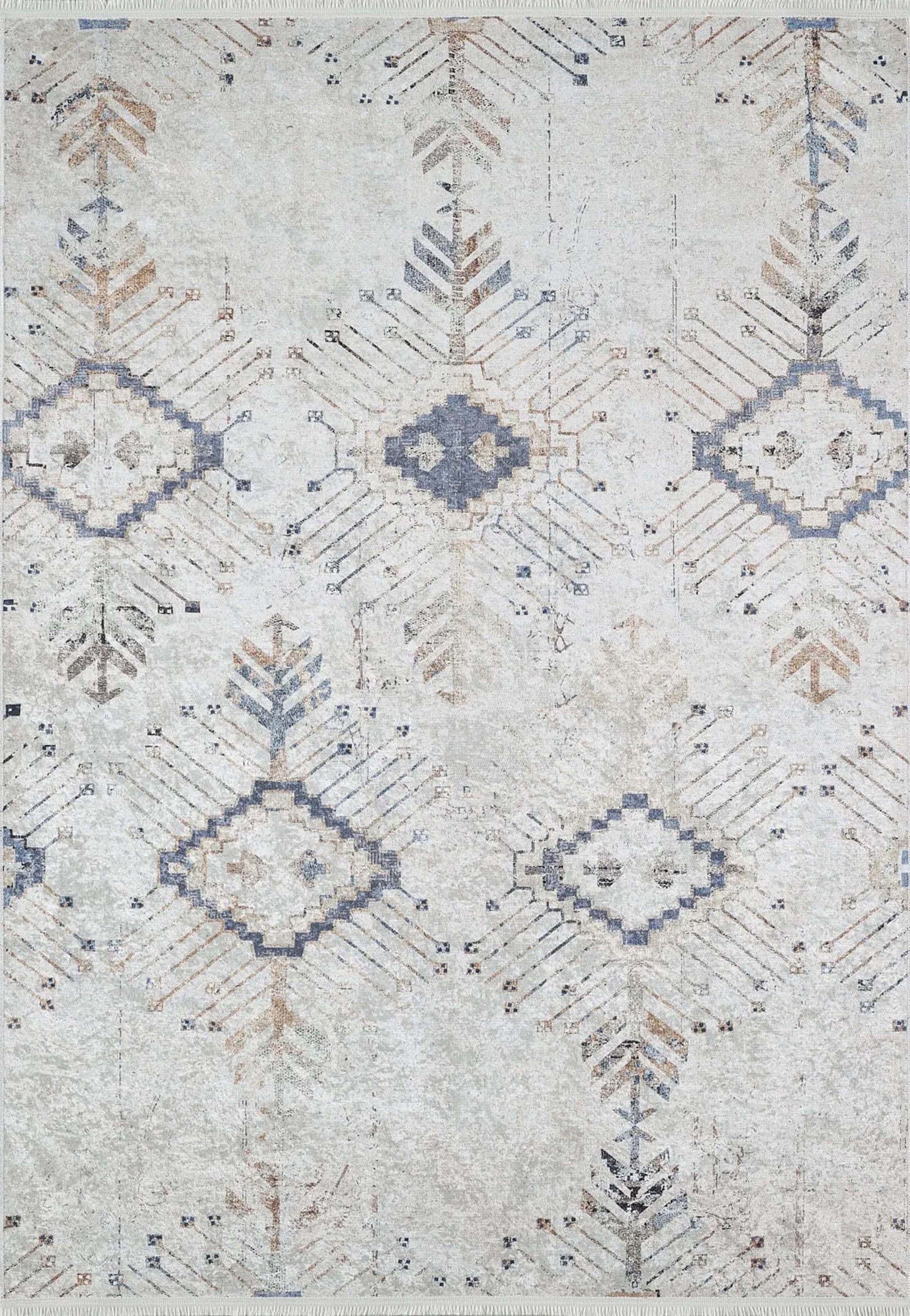 Hoyam Turkish Beige Kilim Flatweave Rug-Fame Rugs-2'x3'ft 60x90cm-Design 1-fame