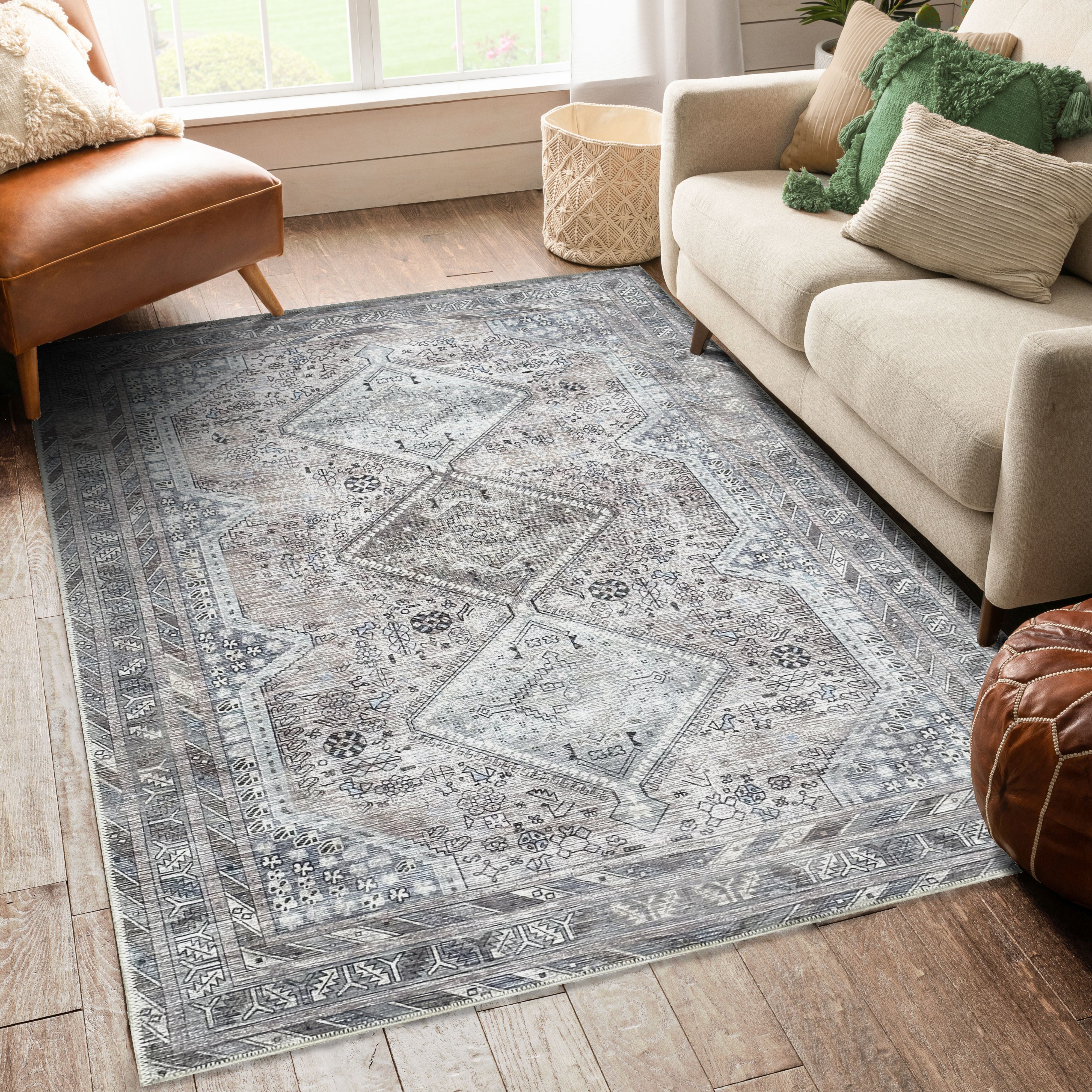 Imani Brown Off-White Modern Turkish Rug-Area Rugs-famerugs-2'x3' ft 60x90cm-fame