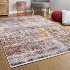 Iva Abstract Ivory Beige Gold Brown Rug-Fame Rugs-2'x3'ft 60x90cm-fame