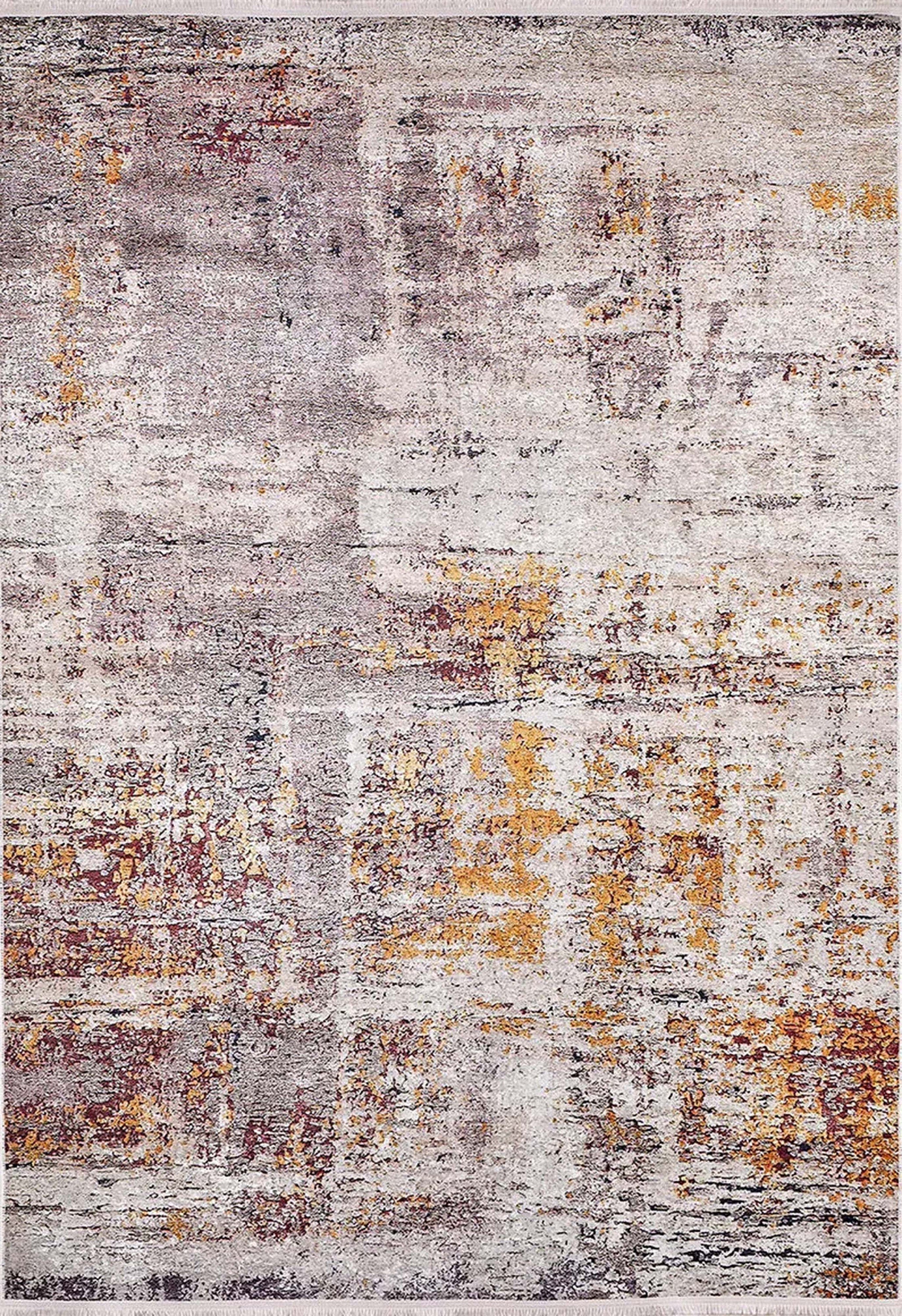 Iva Abstract Ivory Beige Gold Brown Rug-Fame Rugs-2'x3'ft 60x90cm-fame