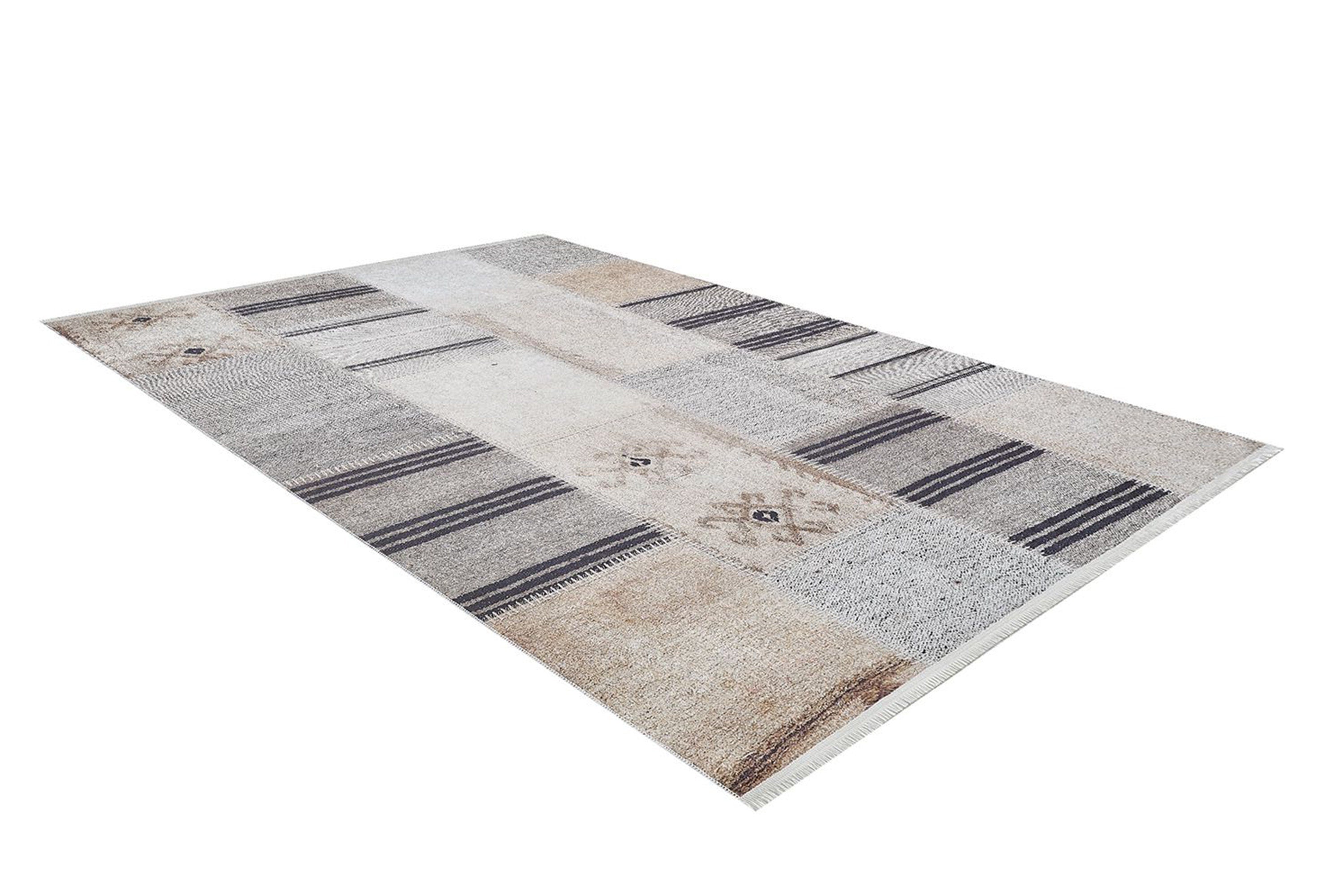 Ivan Turkish Ivory beige and black Rug-Fame Rugs-2'x3'ft 60x90cm-fame