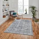 Jayla Modern Turkish Floral Cream Blue Rug-Area Rugs-famerugs-2'x3' ft 60x90cm-fame