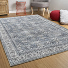 Jayla Modern Turkish Floral Cream Blue Rug-Area Rugs-famerugs-2'x3' ft 60x90cm-fame