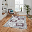 Jianna Modern Turkish Cream Burgundy Rug-Area Rugs-famerugs-2'x3' ft 60x90cm-fame