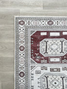 Jianna Modern Turkish Cream Burgundy Rug-Area Rugs-famerugs-2'x3' ft 60x90cm-fame