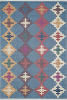 Jinwa Turkish Kilim Beige Blue Rug-Fame Rugs-2'x3'ft 60x90cm-Beige-fame