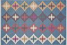 Jinwa Turkish Kilim Beige Blue Rug-Fame Rugs-2'x3'ft 60x90cm-Beige-fame