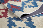 Jinwa Turkish Kilim Beige Blue Rug-Fame Rugs-2'x3'ft 60x90cm-Beige-fame