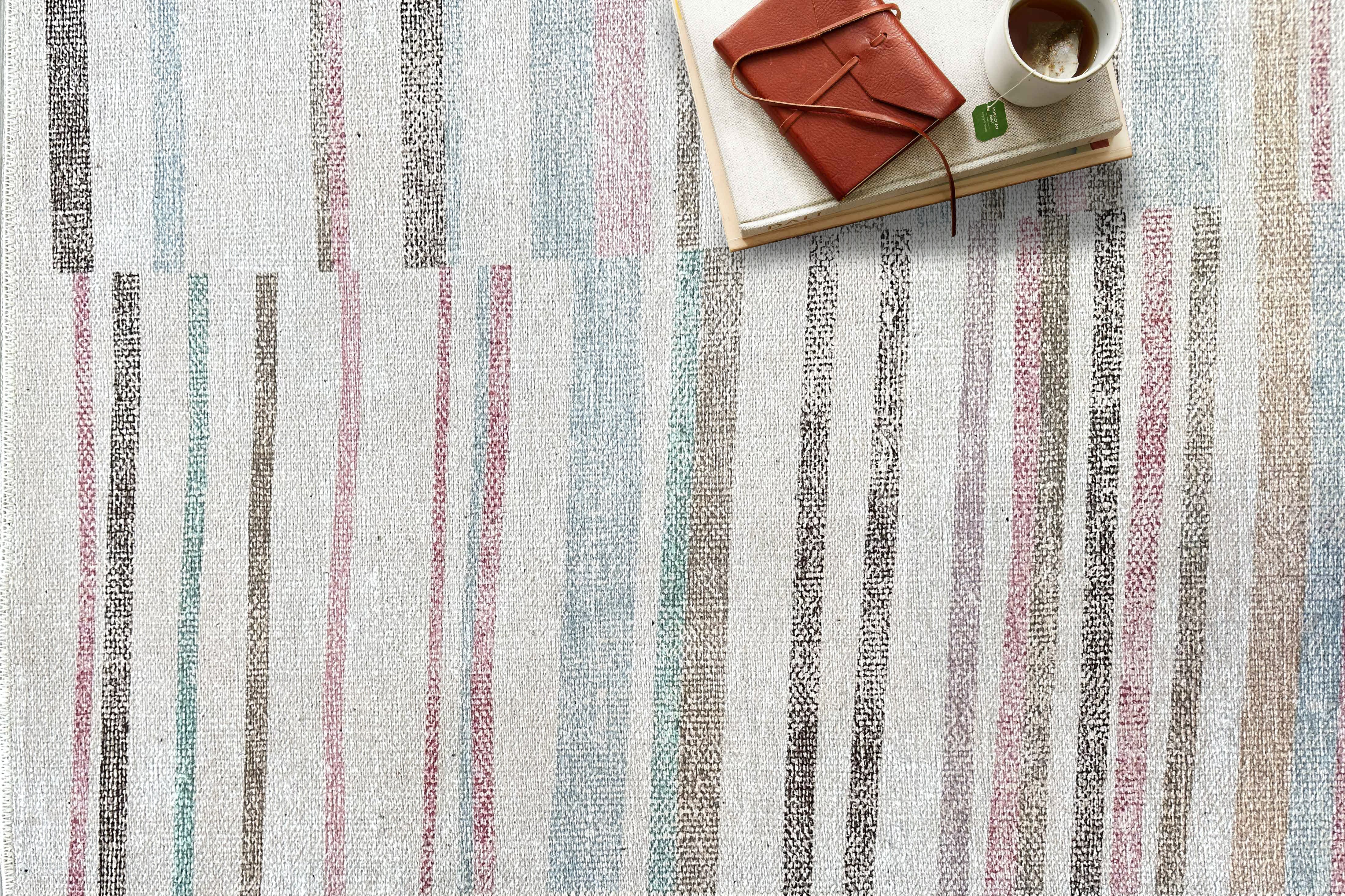 Kalia Faded Modern Turkish Striped Colorful Rug-Area Rugs-famerugs-2'x3' ft 60x90cm-fame