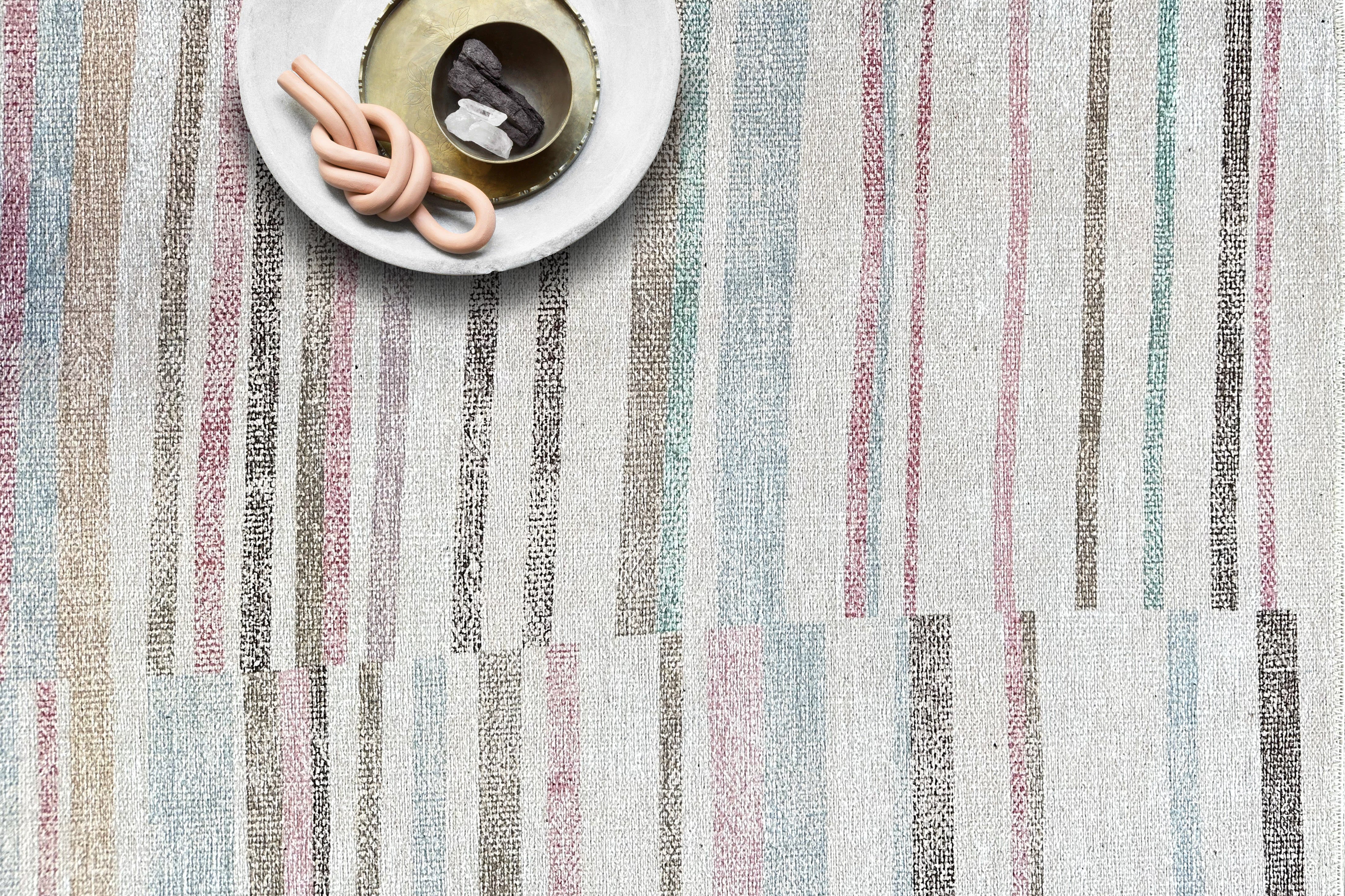 Kalia Faded Modern Turkish Striped Colorful Rug-Area Rugs-famerugs-2'x3' ft 60x90cm-fame