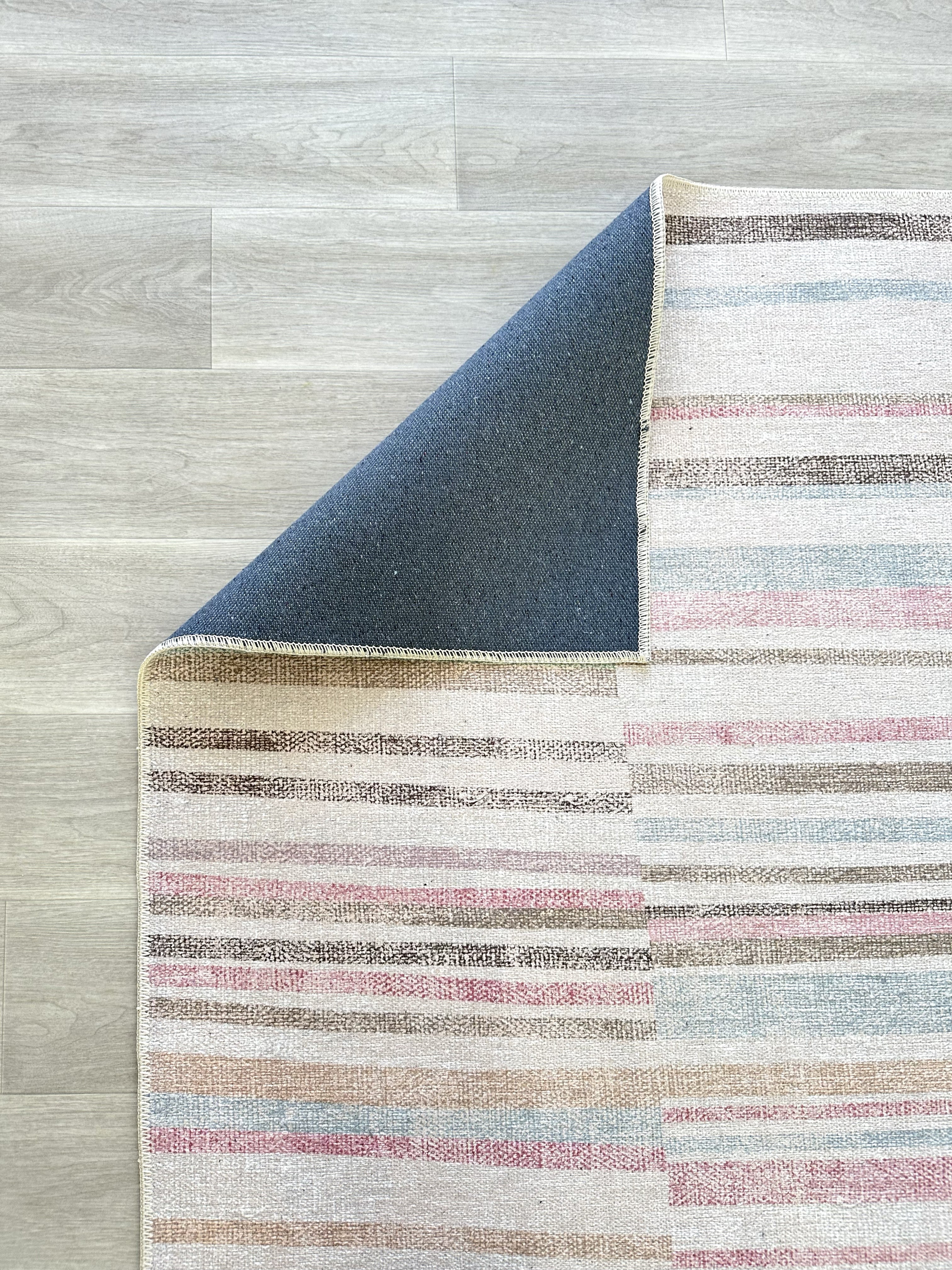 Kalia Faded Modern Turkish Striped Colorful Rug-Area Rugs-famerugs-2'x3' ft 60x90cm-fame