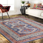 Kazak Vintage Blue Rust Oriental Rug-famerugs-2&#39;x3&#39; ft 60x90cm-fame