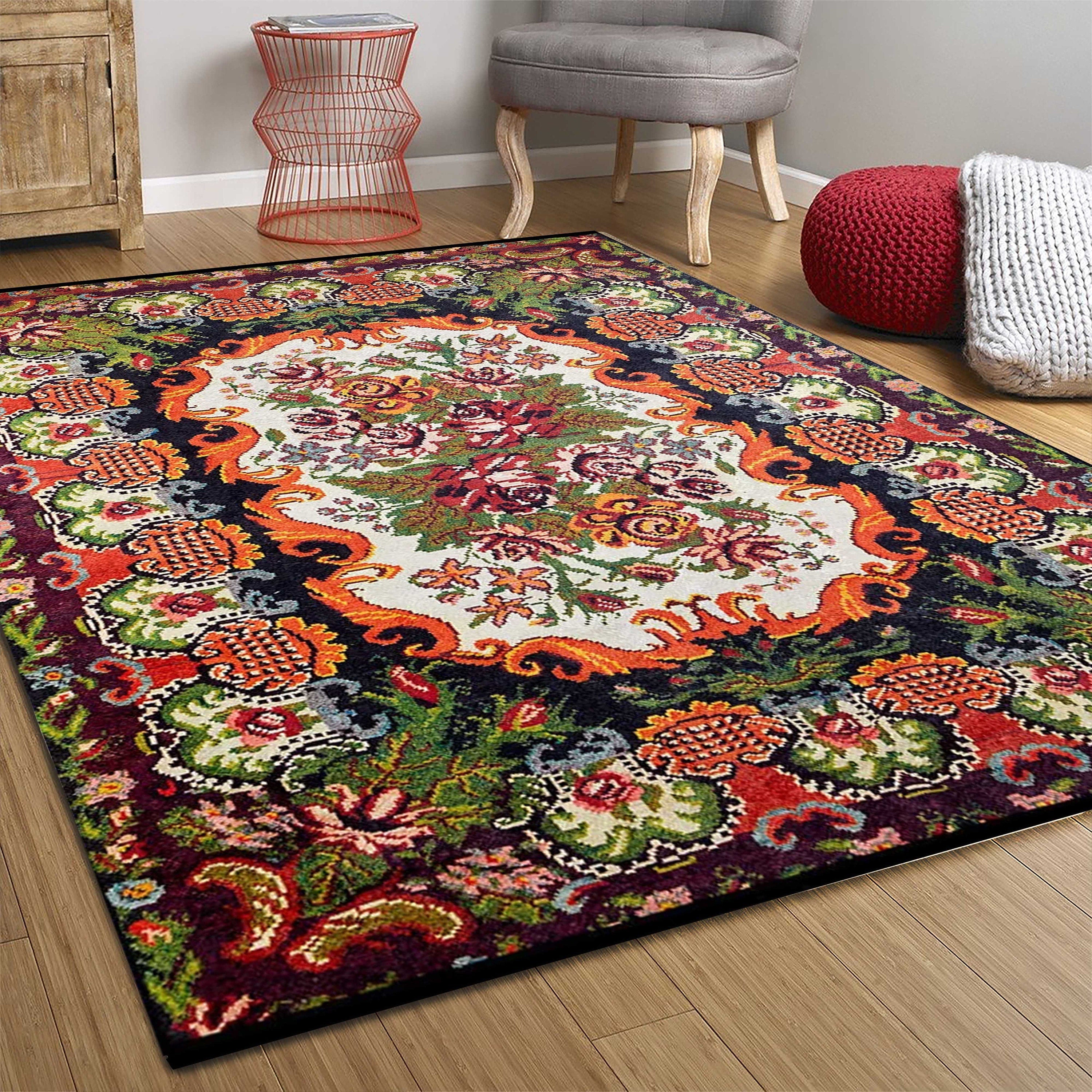 Kiara Karabagh Turkish Azerbaijani Floral Rug-Fame Rugs-2'x3'ft 60x90cm-fame