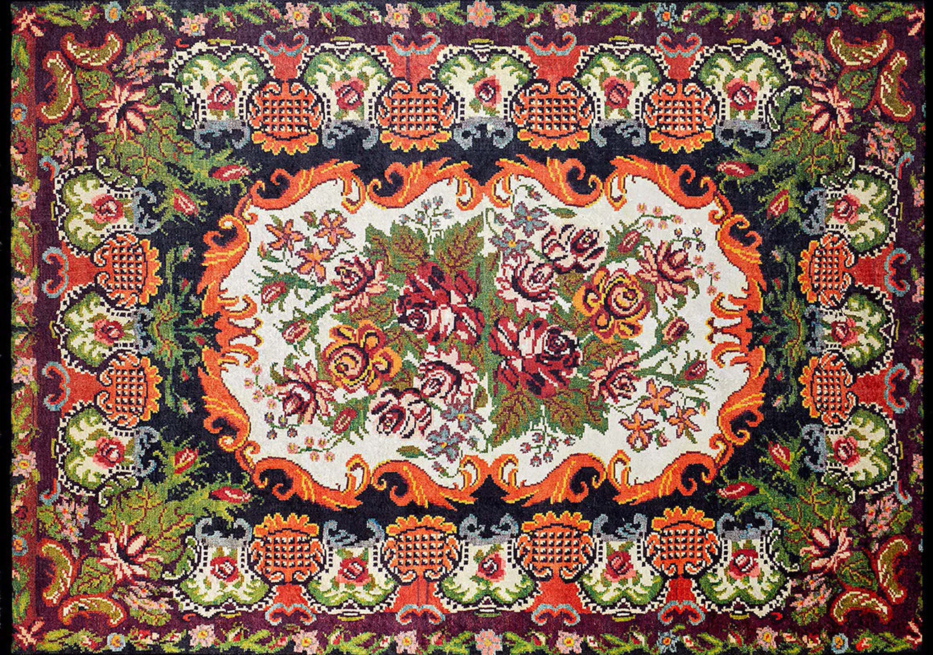 Kiara Karabagh Turkish Azerbaijani Floral Rug-Fame Rugs-2'x3'ft 60x90cm-fame