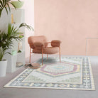 Kyra Green Pink Aesthetic Oushak Rug-Area Rugs-famerugs-2'x3' ft 60x90 cm-fame