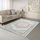 Kyra Green Pink Aesthetic Oushak Rug-Area Rugs-famerugs-2'x3' ft 60x90 cm-fame