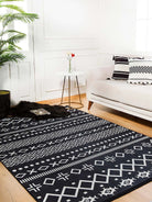 Lana Boho Aztec Black White Rug-Fame Rugs-2'x3'ft 60x90cm-Black-fame