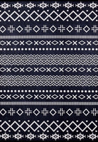 Lana Boho Aztec Black White Rug-Fame Rugs-2'x3'ft 60x90cm-Black-fame